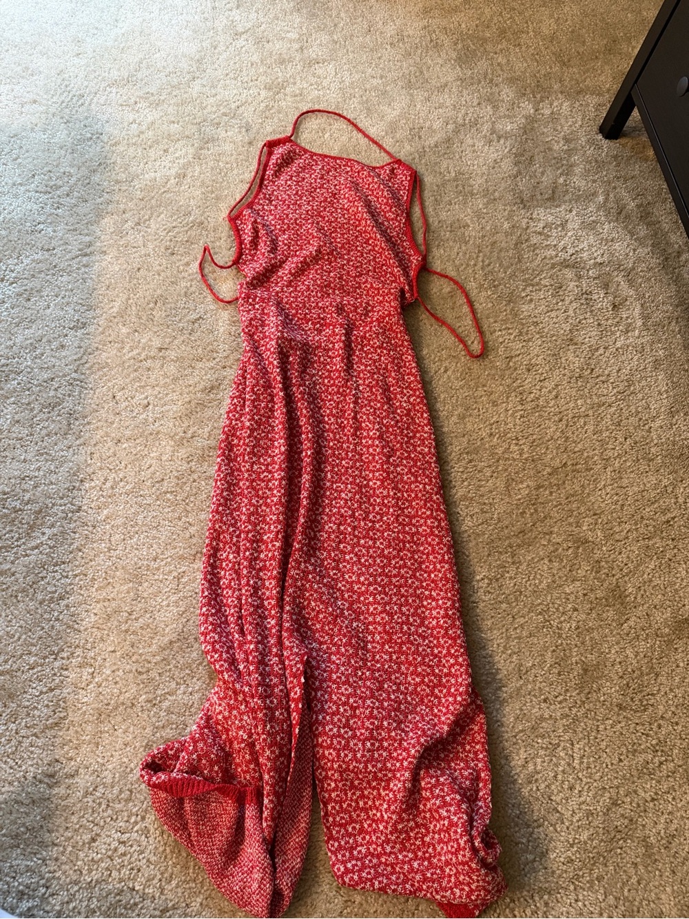 Mindy backless sweat red knit dress free people
